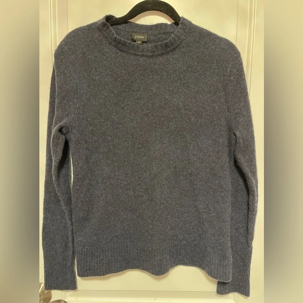 J. Crew Men’s Blue Merino Wool Blend Crewneck Sweater Preppy Old Luxury Medium.
